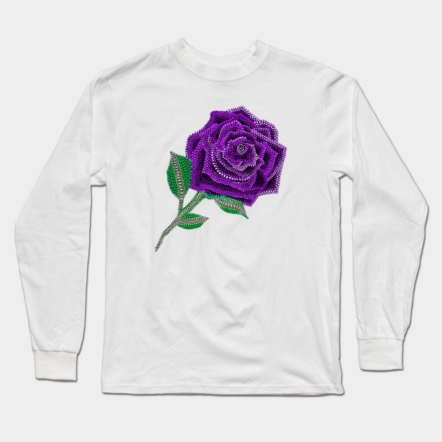 Rose - Monochrome Purple Long Sleeve T-Shirt by Amy Diener